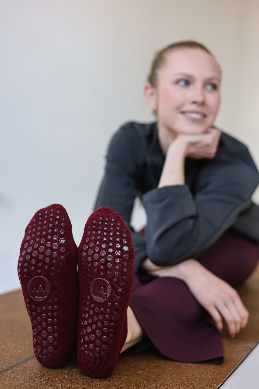 Nama Grip Socks - Burgundy